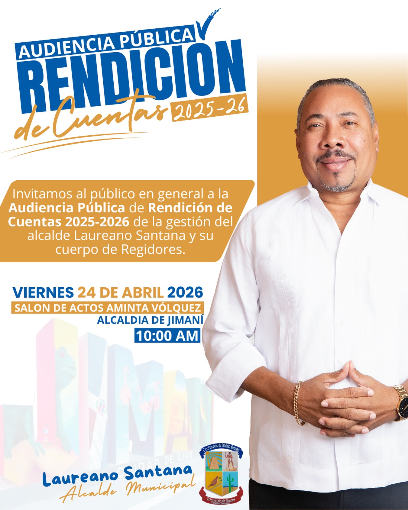 Alcalde Laureano Santana presenta rendición de cuentas del Ayuntamiento de Jimaní